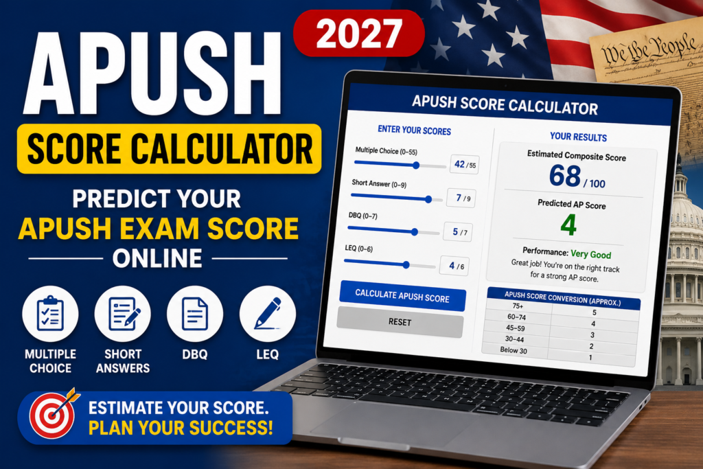 APUSH Score Calculator (2027) – Predict Your APUSH Exam Score Online ...